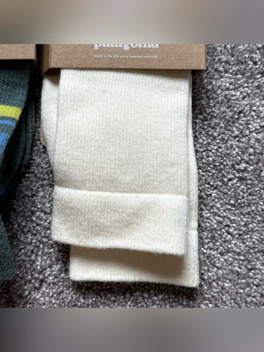 Patagonia Men's Wool Crew Socks - Blue, Orange, Green, Cream